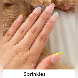 Glamnetic Sprinkles French Tip Press-On Nails - Multicolor